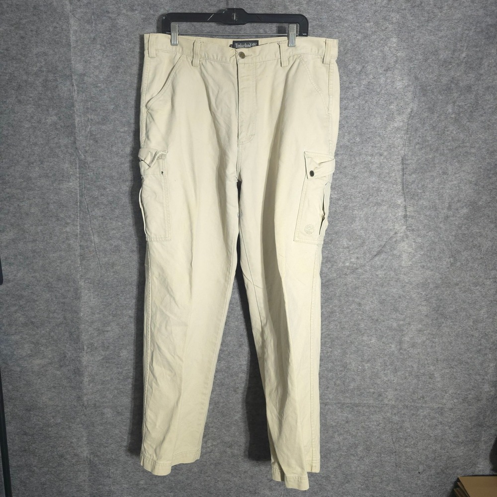 Timberland Cargo Pants Mens 38 Beige‎ Corduroy Vintage 2000 Performance Straight